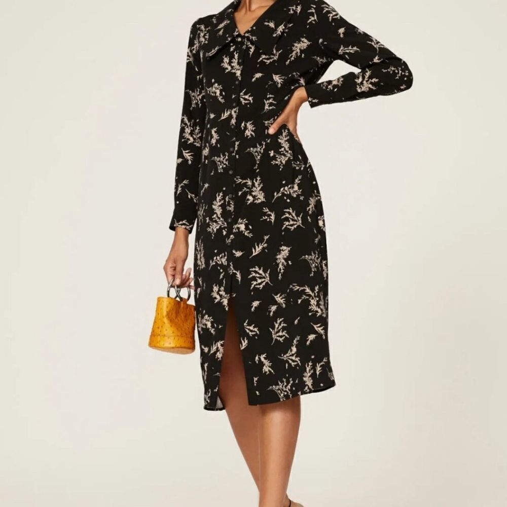✨ Sweet Baby Jamie Collared Button Up Dress Black 8